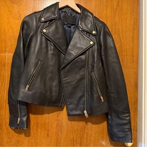 J. Crew Black Leather Biker Jacket